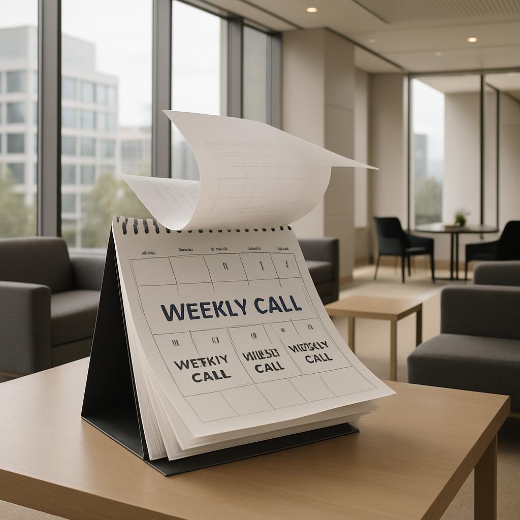 A weekly call provides a consistent opportunity for teams, groups, or individuals to communicate, update progress, and dis...